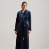 Ralph Lauren Velvet Long Shawl-collar Robe In Blue