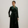 Ralph Lauren Robe Womens Small Green Velvet Shawl Collar Sleepwear Jdm405 (green,regular,s) In Green