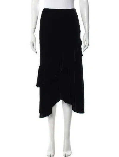 Pre-owned Ralph Lauren Velvet Midi Length Skirt In Black