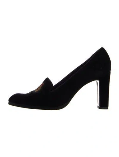 Pre-owned Ralph Lauren Velvet Pumps In Black