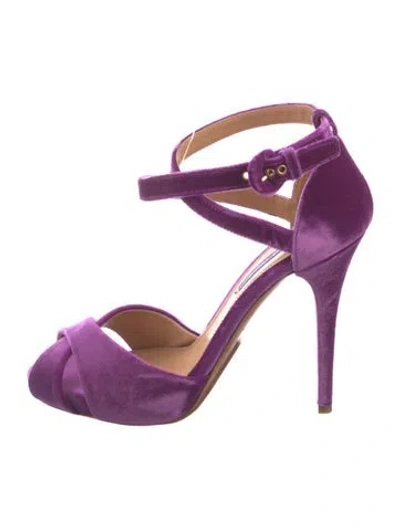 Pre-owned Ralph Lauren Velvet Pumps In Purple