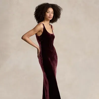 Polo Ralph Lauren Velvet Scoopneck Tank Dress In Harvard Wine | ModeSens