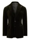 Ralph Lauren Velvet Single-breasted Blazer In Green