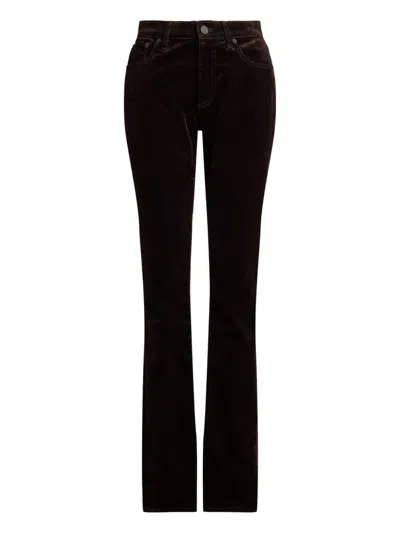 Ralph Lauren Stretch-velvet Seth Trousers In Black