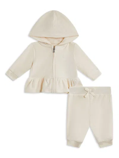 Polo Ralph Lauren Babies' Velvet Tracksuit Set In Neutrals