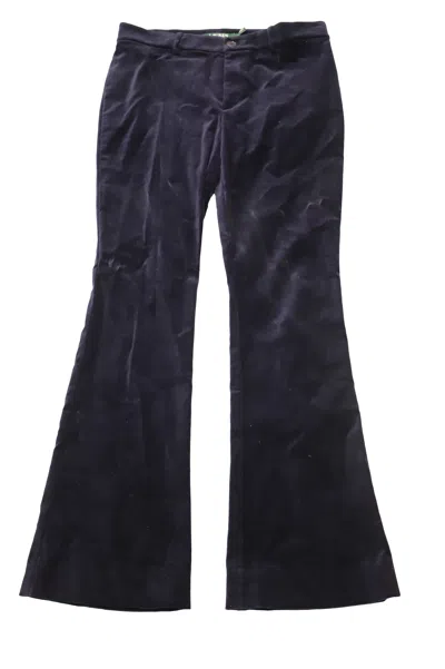 Polo Ralph Lauren Velvet Trousers In Navy Blue Cotton