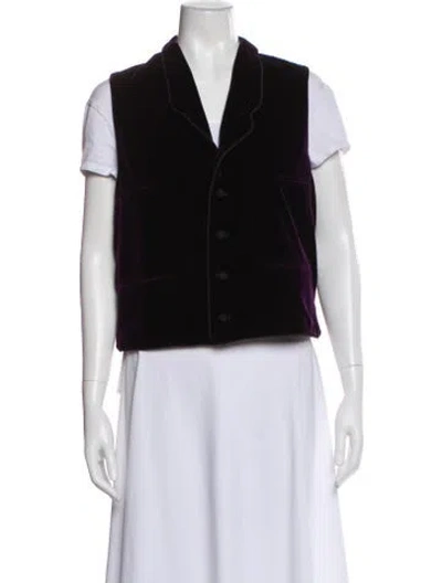 Pre-owned Ralph Lauren Velvet Vest In Purple
