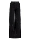 Ralph Lauren Velvet Wide-leg Jeans In Black