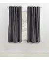 Ralph Lauren Velvety Room Darkening Back Tab Rod Pocket Curtain Panel, 52" X 63" In Charcoal