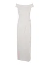 Ralph Lauren Off-shoulder Crepe Gown In White