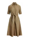Ralph Lauren Wakana Elbow Sleeve Day Dress In Neutral