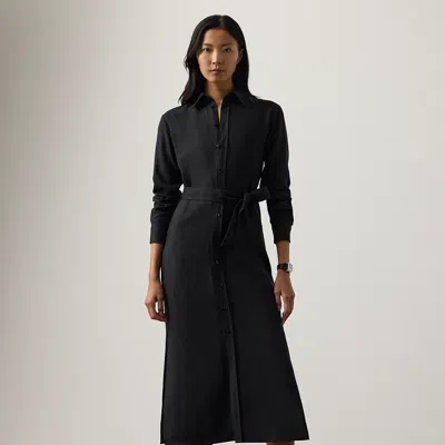 Ralph Lauren Vicki Linen Day Dress In Black