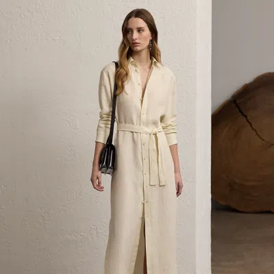 Ralph Lauren Vicki Linen Day Dress In Lux Cream In Neutral