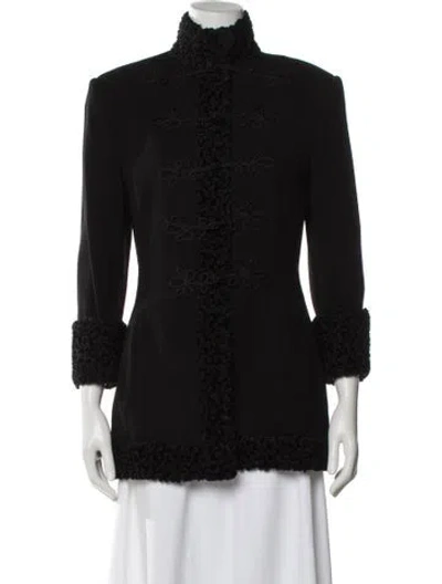 Pre-owned Ralph Lauren Vintage 1990's Faux Fur Jacket In Black