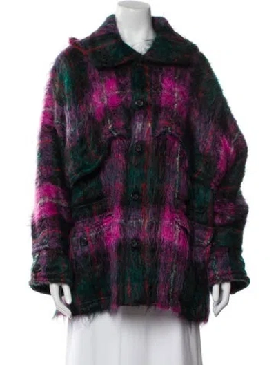 Pre-owned Ralph Lauren Vintage 1990's Faux Fur Jacket In Purple