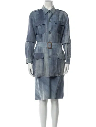 Pre-owned Ralph Lauren Vintage 1990's Skirt Suit In Blue