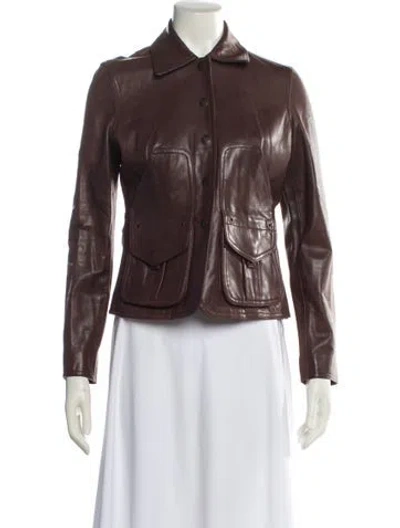 Pre-owned Ralph Lauren Vintage 2000's Biker Jacket In Brown