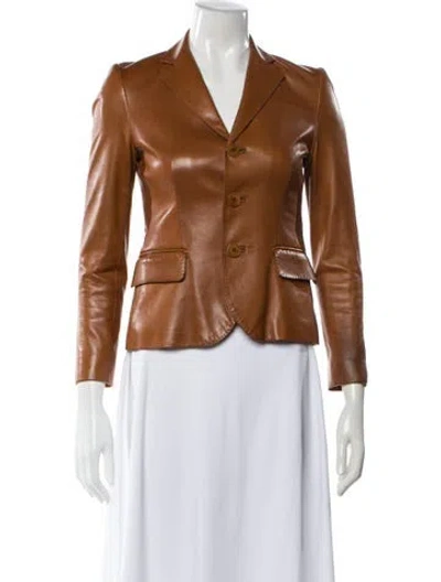 Pre-owned Ralph Lauren Vintage 2000's Biker Jacket In Brown