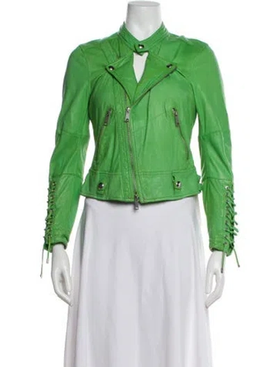 Pre-owned Ralph Lauren Vintage 2000's Biker Jacket In Green