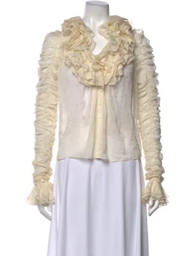 Pre-owned Ralph Lauren Vintage 2000's Blouse In Neutral