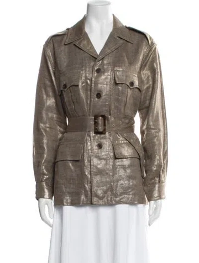 Pre-owned Ralph Lauren Vintage 2000's Utility Jacket In Gold/metallic