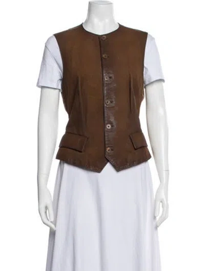 Pre-owned Ralph Lauren Vintage 2000's Vest In Brown