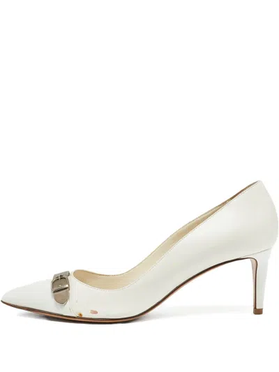 Pre-owned Ralph Lauren Vintage 2024 90mm Leather Pumps In White