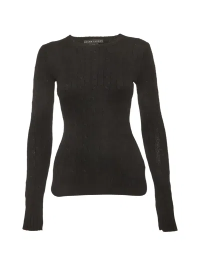 Pre-owned Ralph Lauren Vintage Cable-knit Sweater In Black