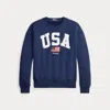 Ralph Lauren Vintage Fit Flag Fleece Sweatshirt In Blue