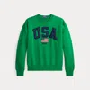 Ralph Lauren Vintage Fit Flag Fleece Sweatshirt In Green