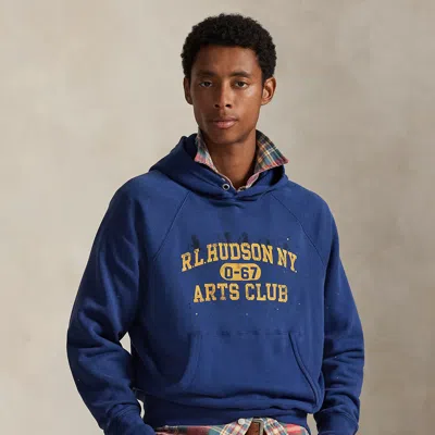 Ralph Lauren Vintage Fit Fleece Graphic Hoodie In Blue