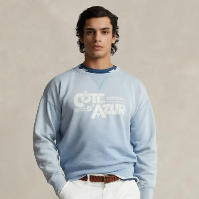 Ralph Lauren Vintage Fit Fleece Graphic Sweatshirt In Southport Blue