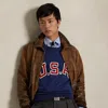 Ralph Lauren Vintage Fit Usa Crewneck Sweatshirt In Blue