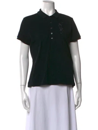 Pre-owned Ralph Lauren Vintage Graphic Print Polo In Black