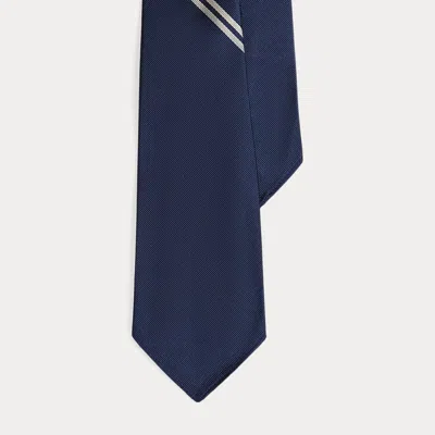Ralph Lauren Vintage-inspired Crest Silk Tie In Blue