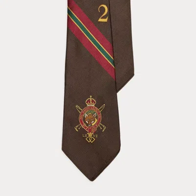 Ralph Lauren Vintage-inspired Crest Silk Twill Tie In Brown