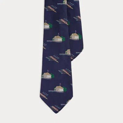 Ralph Lauren Vintage-inspired Silk Graphic Tie In Blue