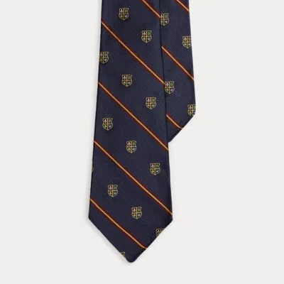 Ralph Lauren Vintage-inspired Striped Silk Club Tie In Blue