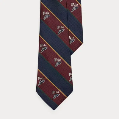 Ralph Lauren Vintage-inspired Striped Silk Logo Tie In Multi