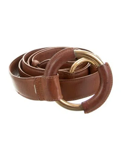 Pre-owned Ralph Lauren Vintage Leather Waist Belt In Brown