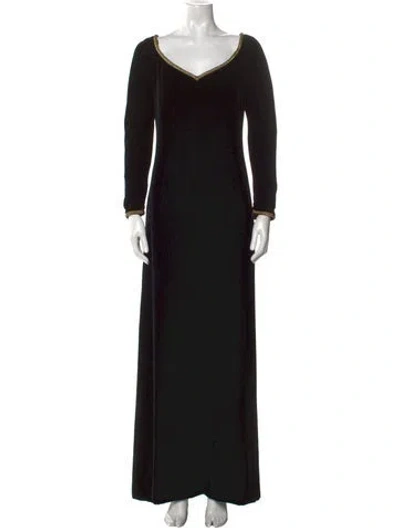 Pre-owned Ralph Lauren Vintage Long Dress In Black