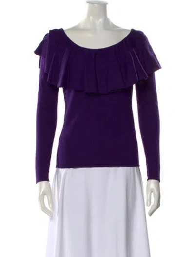 Pre-owned Ralph Lauren Vintage Merino Wool Sweater In Purple