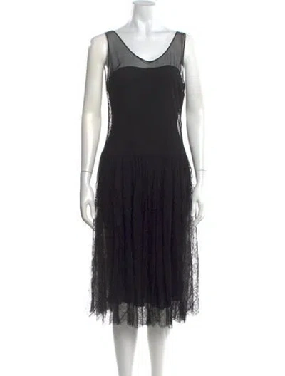 Pre-owned Ralph Lauren Vintage Midi Length Dress W/ Tags In Black