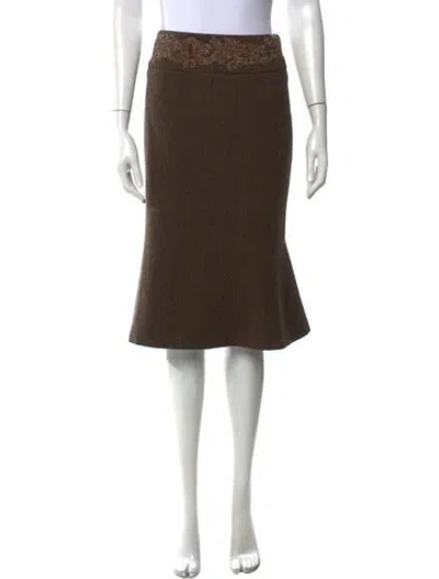 Pre-owned Ralph Lauren Vintage Midi Length Skirt In Brown
