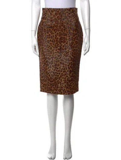 Pre-owned Ralph Lauren Vintage Midi Length Skirt In Brown