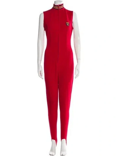 Pre-owned Ralph Lauren Vintage Mock Neck Jumpsuit In Red