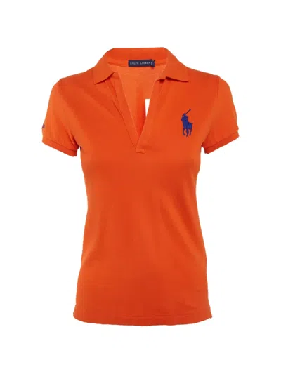 Pre-owned Ralph Lauren Vintage Piqué Polo T-shirt In Orange