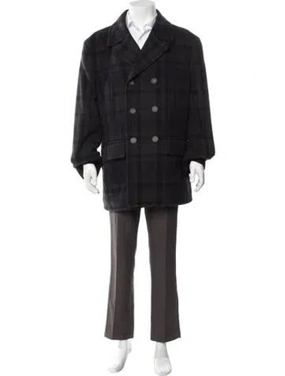 Pre-owned Ralph Lauren Vintage Plaid Print Peacoat In Multi
