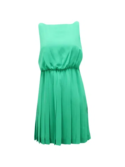 Pre-owned Ralph Lauren Vintage Pleated Gathered Dress In Green