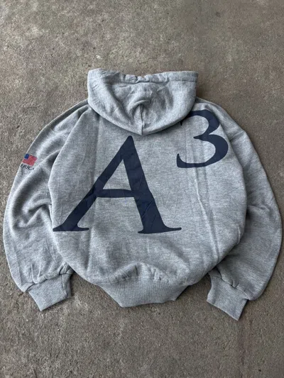 Pre-owned Ralph Lauren Vintage Polo Pwing A3 Rl-93 Big Logo Hoodie Sweatshirt In Gray